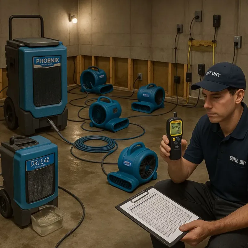 Structural Drying and Dehumidification process in Hays, KS